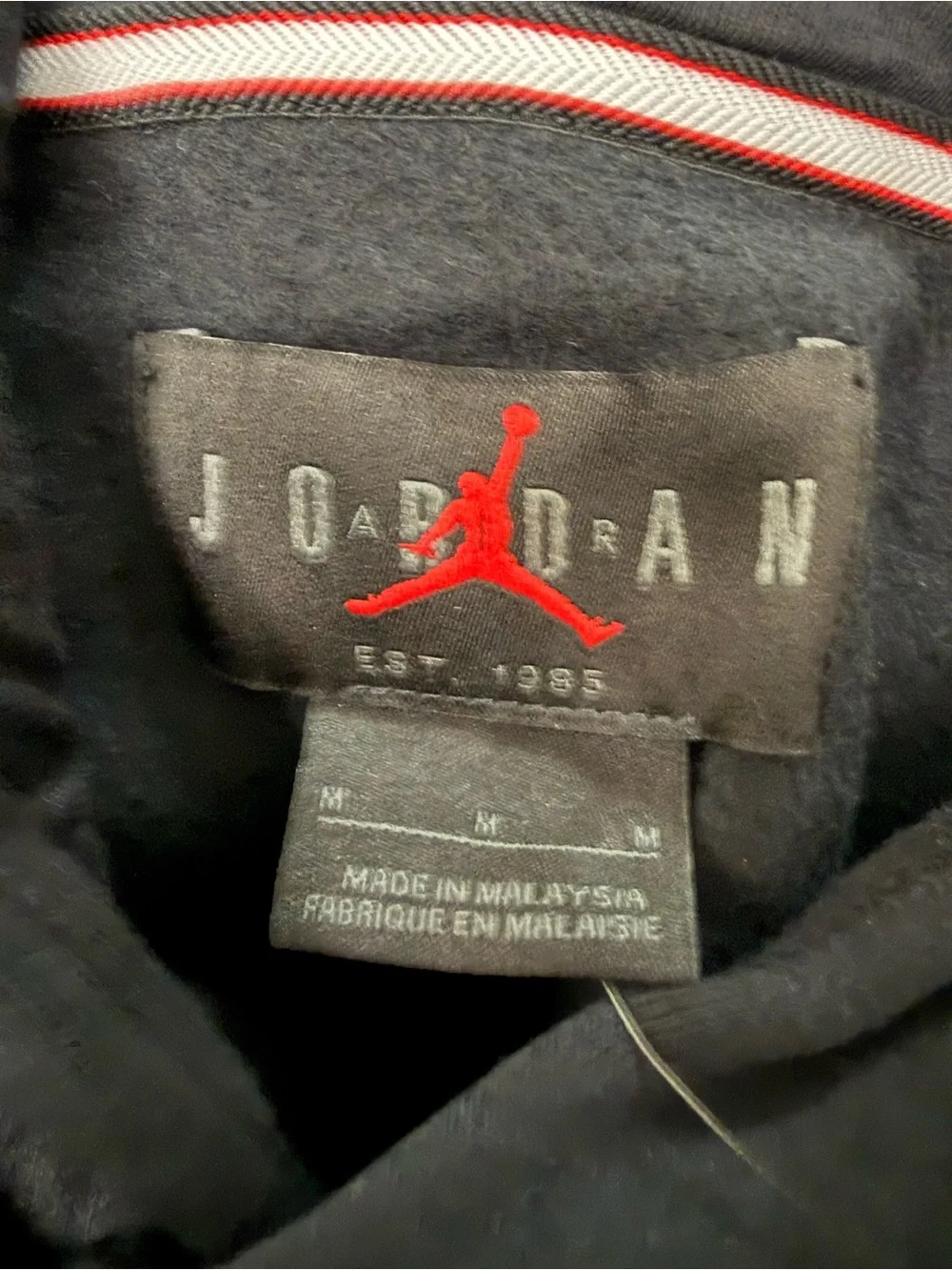 Air Jordan Jumpman Chimney Fleece Pullover Hoodie Black/Gym Red Men’s Medium NWT